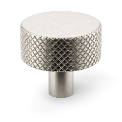 Armac Martin MIX Diamond Knurled Cabinet Knob in 32mm / Barrelled Nickel Plate