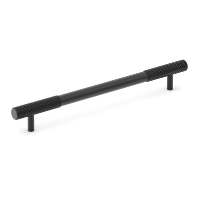 Armac Martin MIX Diamond Knurled Cabinet Handle in 128mm / Matt Black Lacquered