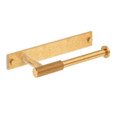 Armac Martin MIX Diamond Knurled Toilet Roll Holder & Backplate in 232mm / Burnished Brass