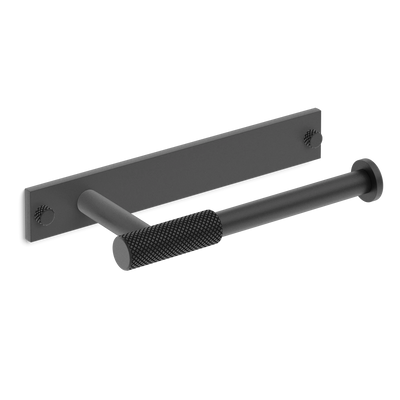 Armac Martin MIX Diamond Knurled Toilet Roll Holder & Backplate in 232mm / Matt Black Lacquered