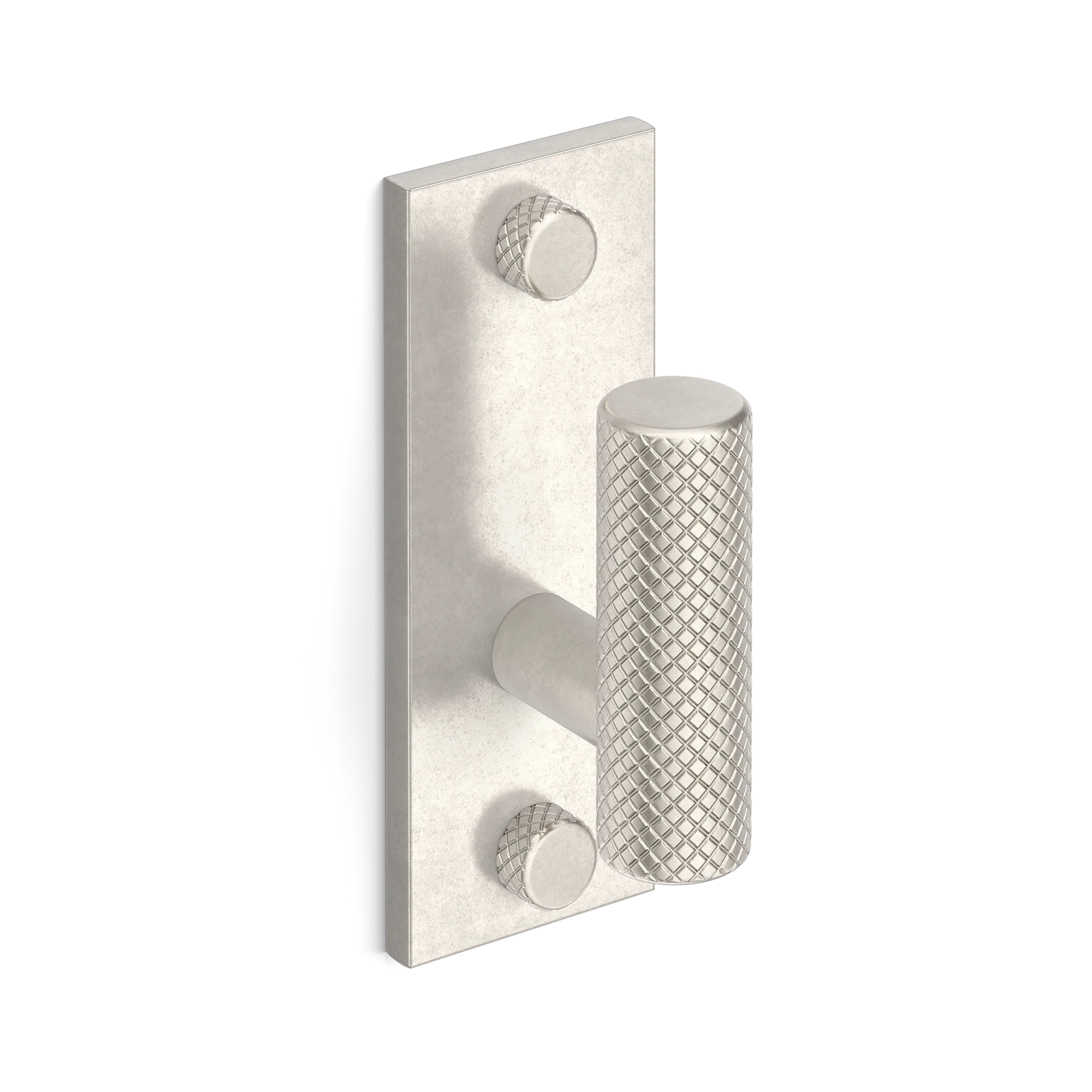 Armac Martin MIX Diamond Knurled Single Vertical Wall Hook in 84mm / Barrelled Nickel Plate