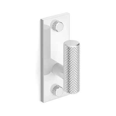 Armac Martin MIX Diamond Knurled Single Vertical Wall Hook in 84mm / Polished Chrome Plate