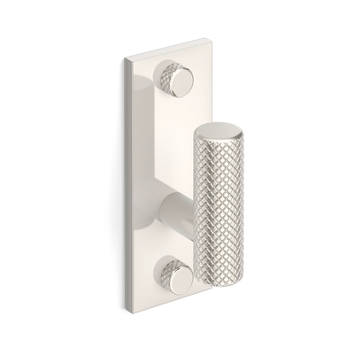 Armac Martin MIX Diamond Knurled Single Vertical Wall Hook in 84mm / Polished Nickel Plate