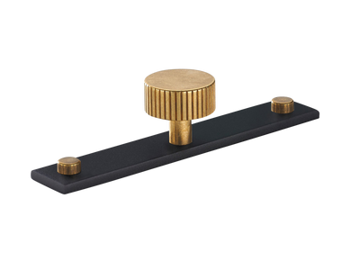 Armac Martin MIX Straight Knurled Cabinet Knob & Backplate - Mixed Finish