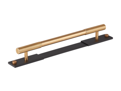 Armac Martin MIX Straight Knurled Cabinet Handle & Backplate - Mixed Finish