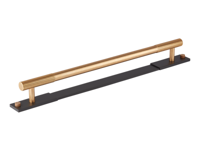 Armac Martin MIX Straight Knurled Appliance Pull Handle & Backplate - Mixed Finish