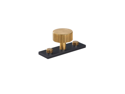 Armac Martin MIX Straight Knurled Cabinet Knob & Backplate - Mixed Finish