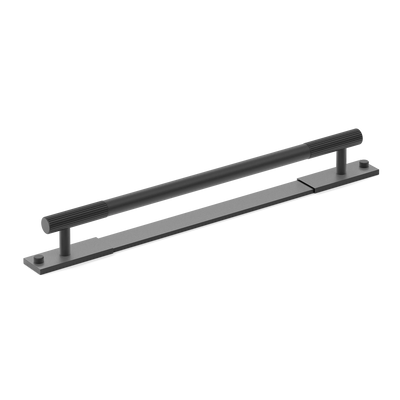 Armac Martin MIX Straight Knurled Cabinet & Appliance Pulls in 384mm / Matt Black Lacquered