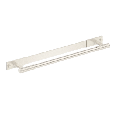 Armac Martin MIX Straight Knurled Bath Towel Rail & Backplate in 450mm / Barrelled Nickel Plate