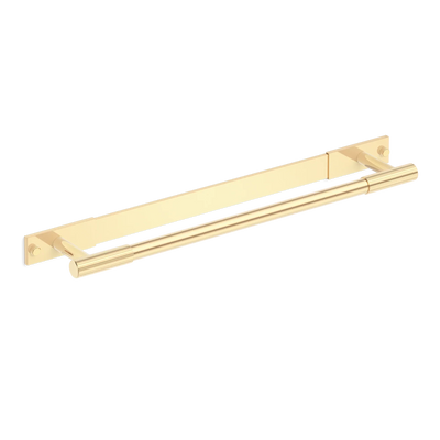 Armac Martin MIX Straight Knurled Bath Towel Rail & Backplate in 450mm / Polished Brass Unlacquered