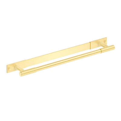 Armac Martin MIX Straight Knurled Bath Towel Rail & Backplate in 450mm / Satin Brass Lacquered