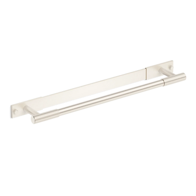 Armac Martin MIX Straight Knurled Bath Towel Rail & Backplate in 450mm / Satin Nickel Plate