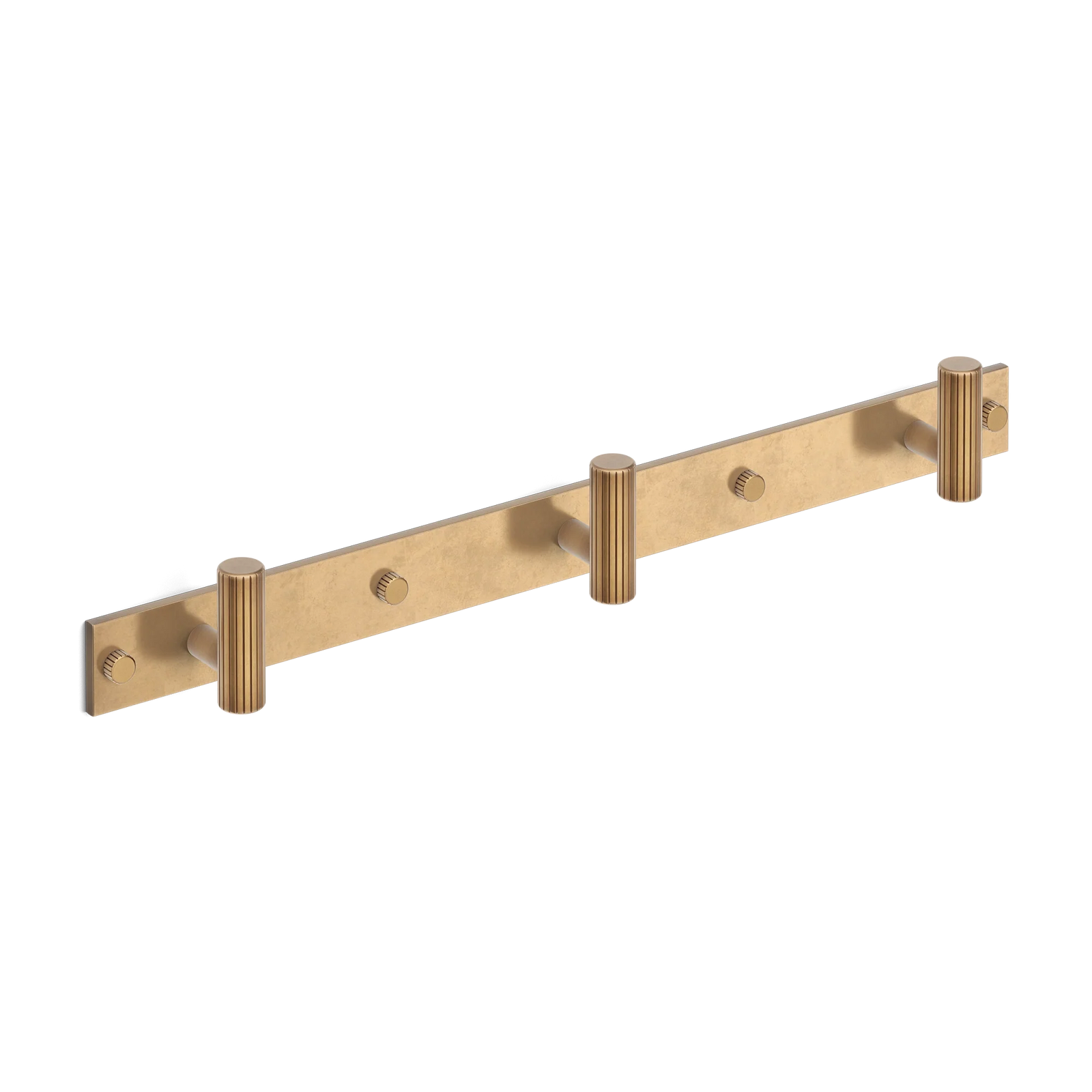 Armac Martin MIX Straight Knurled Wall Hook Rack in 384mm (3 hooks) / Fine English Antique