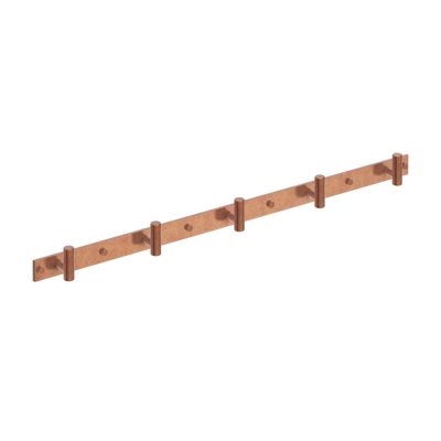 Armac Martin MIX Straight Knurled Wall Hook Rack in 684mm (5 hooks) / Aged Copper