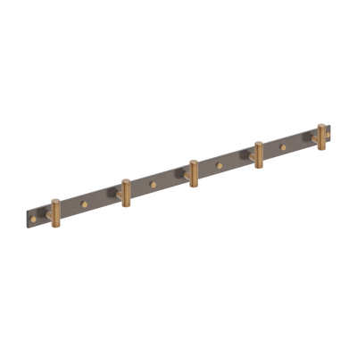 Armac Martin MIX Straight Knurled Wall Hook Rack - Mixed Finish in 684mm (5 hooks)