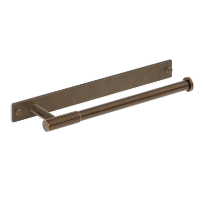 Armac Martin MIX Straight Knurled Hand Towel Rail & Backplate in 250mm / Dark Aged Brass