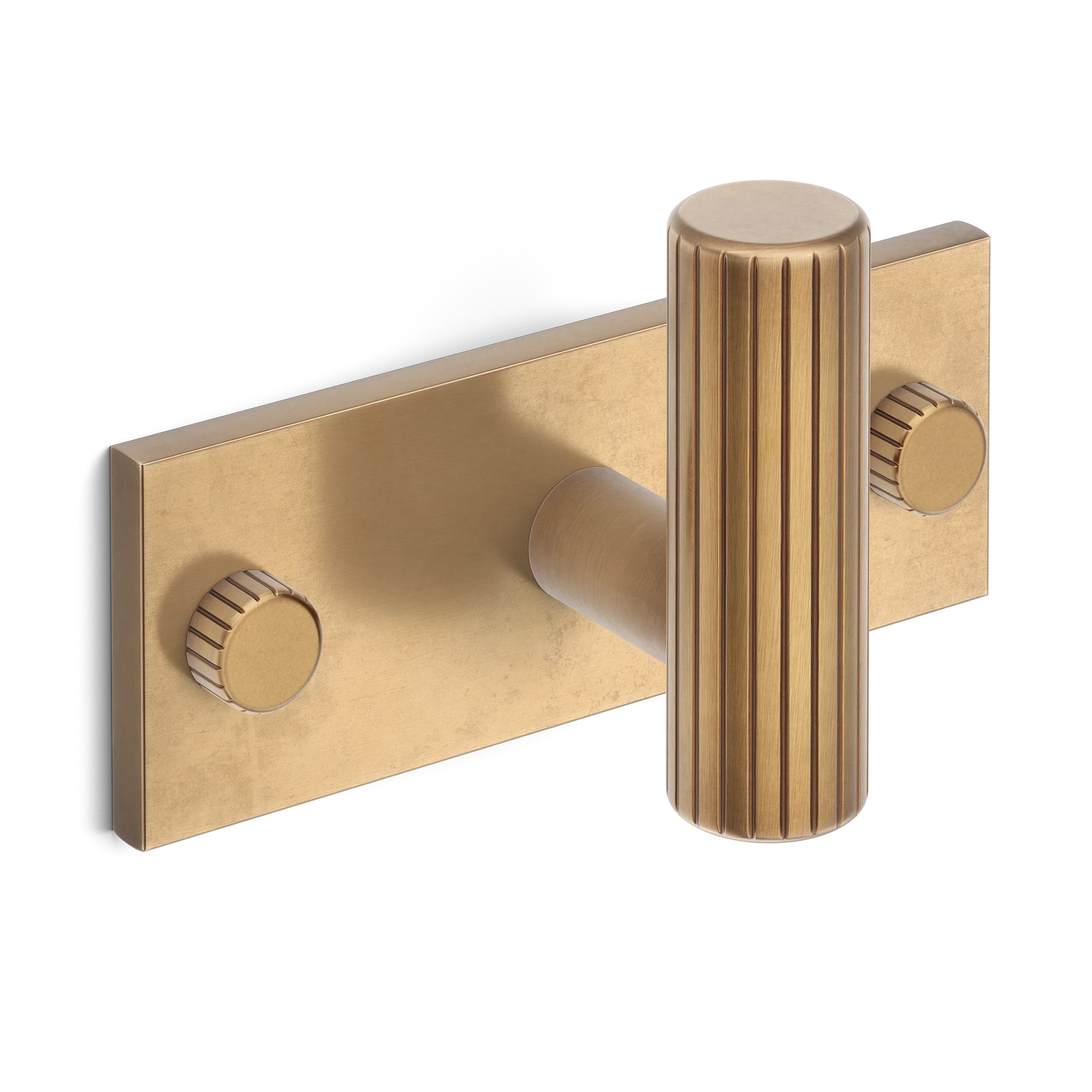 Armac Martin MIX Straight Knurled Single Horizontal Wall Hook in 84mm / Fine English Antique