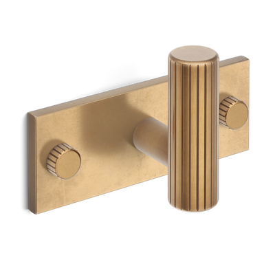 Armac Martin MIX Straight Knurled Single Horizontal Wall Hook in 84mm / Fine English Antique