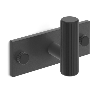 Armac Martin MIX Straight Knurled Single Horizontal Wall Hook in 84mm / Matt Black Lacquered