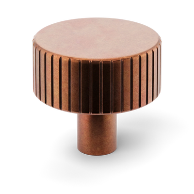 Armac Martin MIX Straight Knurled Cabinet Knob in 32mm / Aged Copper