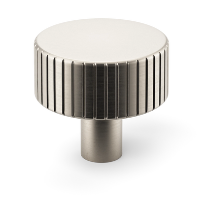 Armac Martin MIX Straight Knurled Cabinet Knob in 32mm / Satin Nickel Plate