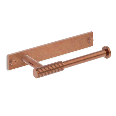 Armac Martin MIX Straight Knurled Toilet Roll Holder & Backplate in 232mm / Aged Copper