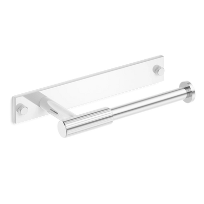 Armac Martin MIX Straight Knurled Toilet Roll Holder & Backplate in 232mm / Polished Chrome Plate