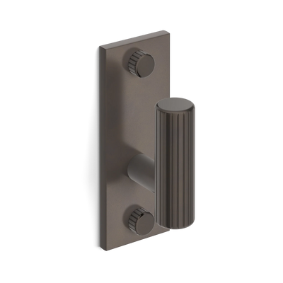 Armac Martin MIX Straight Knurled Single Vertical Wall Hook in 84mm / Dark Bronze