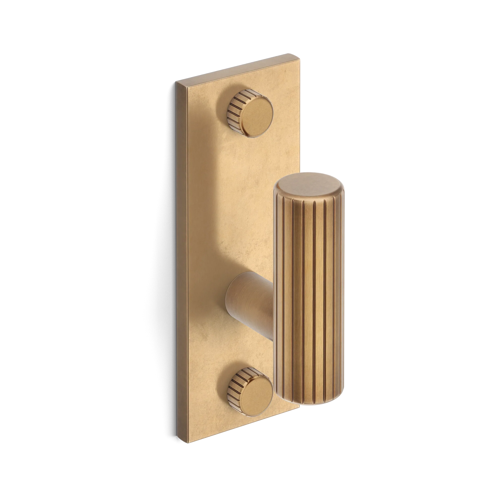 Armac Martin MIX Straight Knurled Single Vertical Wall Hook in 84mm / Fine English Antique