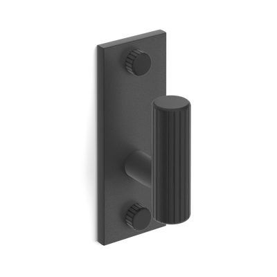 Armac Martin MIX Straight Knurled Single Vertical Wall Hook in 84mm / Matt Black Lacquered