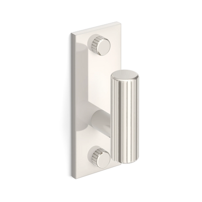 Armac Martin MIX Straight Knurled Single Vertical Wall Hook in 84mm / Polished Nickel Plate