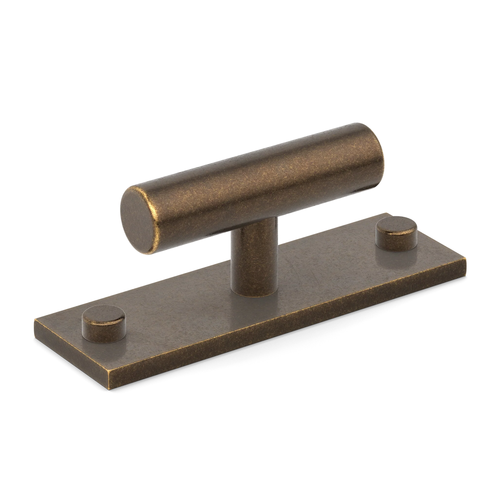 Armac Martin MIX Plain T-bar Handle & Backplate in 65mm / Dark Aged Brass