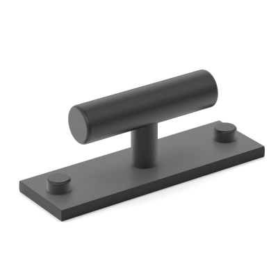 Armac Martin MIX Plain T-bar Handle & Backplate in 65mm / Matt Black Lacquered