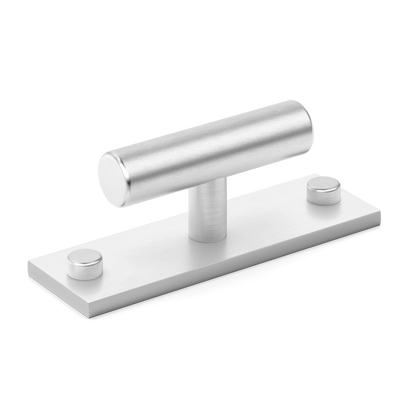 Armac Martin MIX Plain T-bar Handle & Backplate in 65mm / Satin Chrome Plate