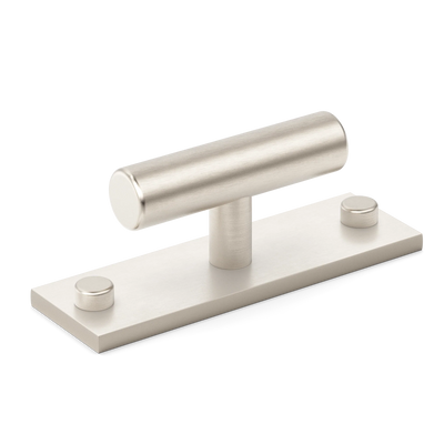 Armac Martin MIX Plain T-bar Handle & Backplate in 65mm / Satin Nickel Plate