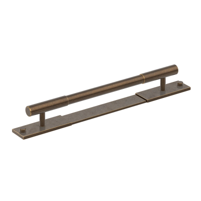 Armac Martin MIX Plain Cabinet Handle & Backplate in 128mm / Dark Aged Brass