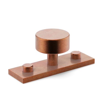 Armac Martin MIX Plain Cabinet Knob & Backplate in 54mm / Aged Copper