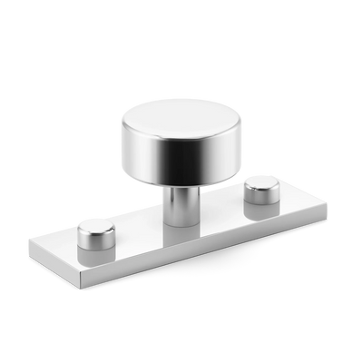 Armac Martin MIX Plain Cabinet Knob & Backplate in 54mm / Polished Chrome Plate