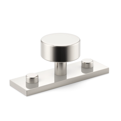Armac Martin MIX Plain Cabinet Knob & Backplate in 54mm / Polished Nickel Plate
