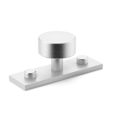 Armac Martin MIX Plain Cabinet Knob & Backplate in 54mm / Satin Chrome Plate
