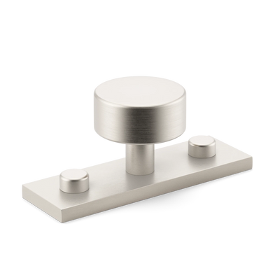 Armac Martin MIX Plain Cabinet Knob & Backplate in 54mm / Satin Nickel Plate