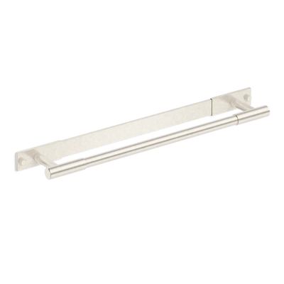 Armac Martin MIX Plain Bath Towel Rail & Backplate in 450mm / Barrelled Nickel Plate