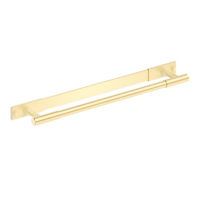 Armac Martin MIX Plain Bath Towel Rail & Backplate in 450mm / Satin Brass Unlacquered