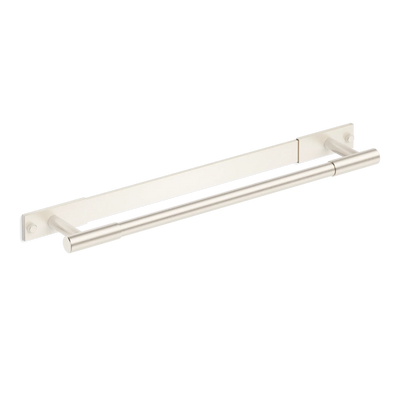Armac Martin MIX Plain Bath Towel Rail & Backplate in 450mm / Satin Nickel Plate