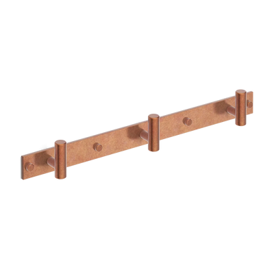Armac Martin MIX Plain Wall Hook Rack in 384mm (3 hooks) / Aged Copper