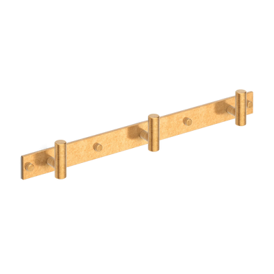 Armac Martin MIX Plain Wall Hook Rack in 384mm (3 hooks) / Burnished Brass