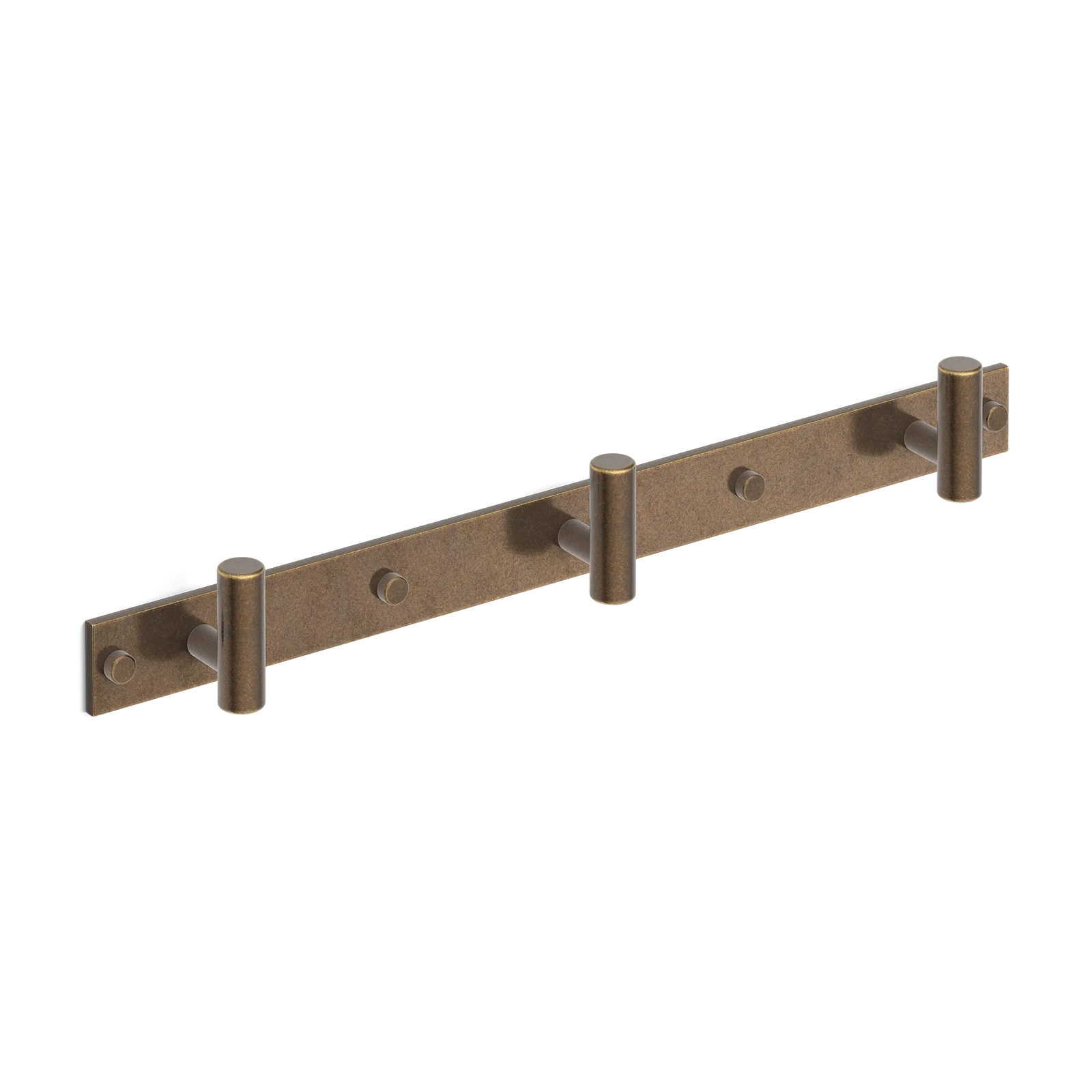Armac Martin MIX Plain Wall Hook Rack in 384mm (3 hooks) / Dark Aged Brass