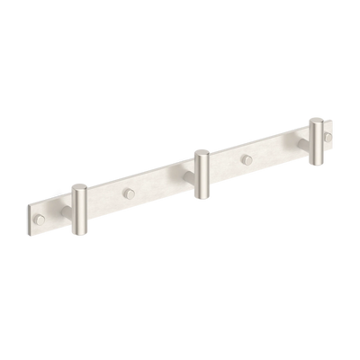 Armac Martin MIX Plain Wall Hook Rack in 384mm (3 hooks) / Satin Nickel Plate