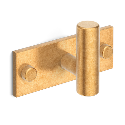 Armac Martin MIX Plain Single Horizontal Wall Hook in 84mm / Burnished Brass