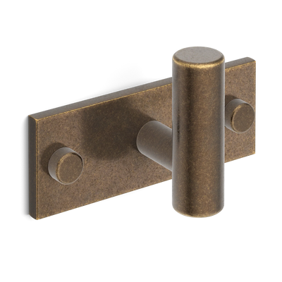 Armac Martin MIX Plain Single Horizontal Wall Hook in 84mm / Dark Aged Brass